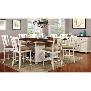 Sabrina OffWhite/Tan Counter Height Chair (Set of 2) - Ornate Home
