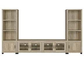 Sachin Antique Pine 3 Pc Entertainment Center - Ornate Home