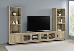 Sachin Antique Pine 3 Pc Entertainment Center - Ornate Home