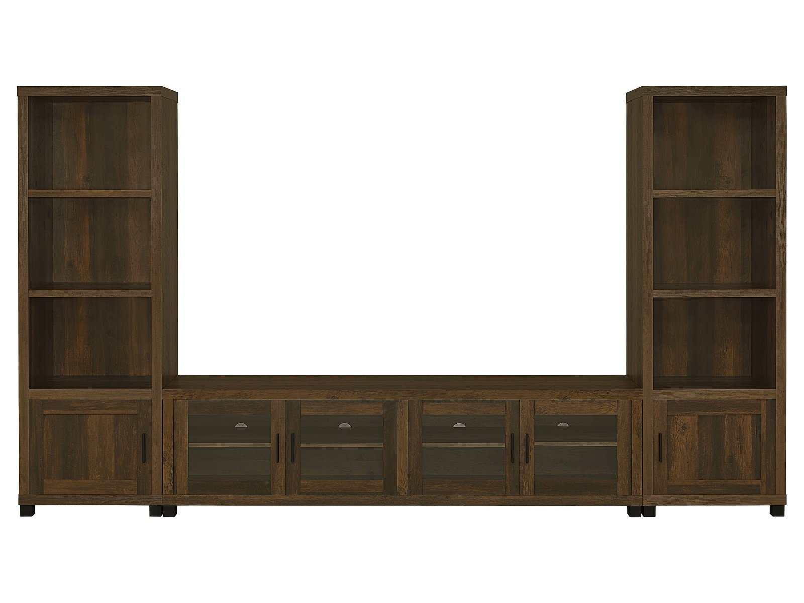 Sachin Dark Pine 3 Pc Entertainment Center - Ornate Home