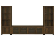 Sachin Dark Pine 3 Pc Entertainment Center - Ornate Home