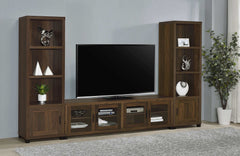 Sachin Dark Pine 3 Pc Entertainment Center - Ornate Home