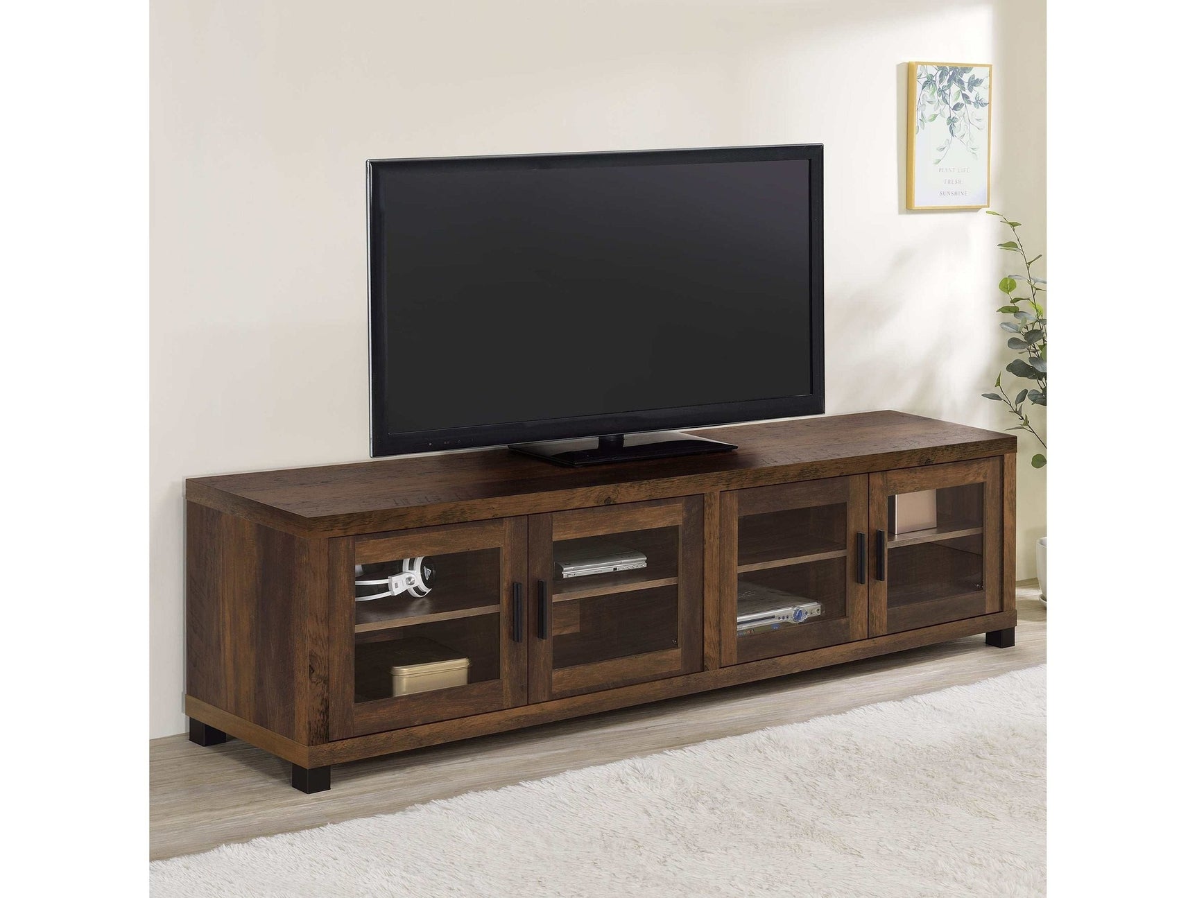 Sachin Dark Pine 79" Tv Stand - Ornate Home