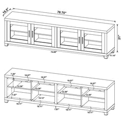Sachin Dark Pine 79" Tv Stand - Ornate Home