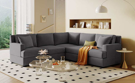 Salinas Premium L-Shaped Sectional Sofa Gray - Ornate Home