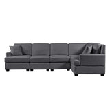 Salinas Premium L-Shaped Sectional Sofa Gray - Ornate Home