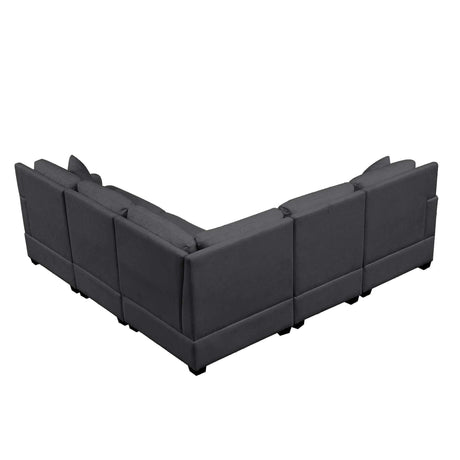 Salinas Premium L-Shaped Sectional Sofa Gray - Ornate Home