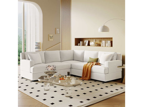 Salinas Premium L-Shaped Sectional Sofa White - Ornate Home