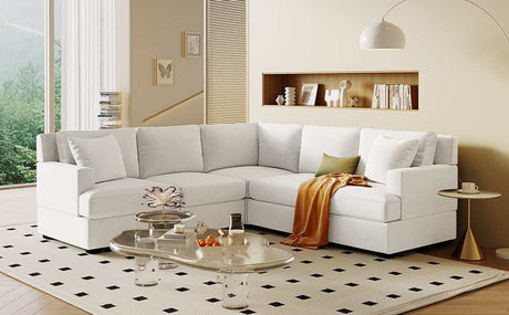 Salinas Premium L-Shaped Sectional Sofa White - Ornate Home