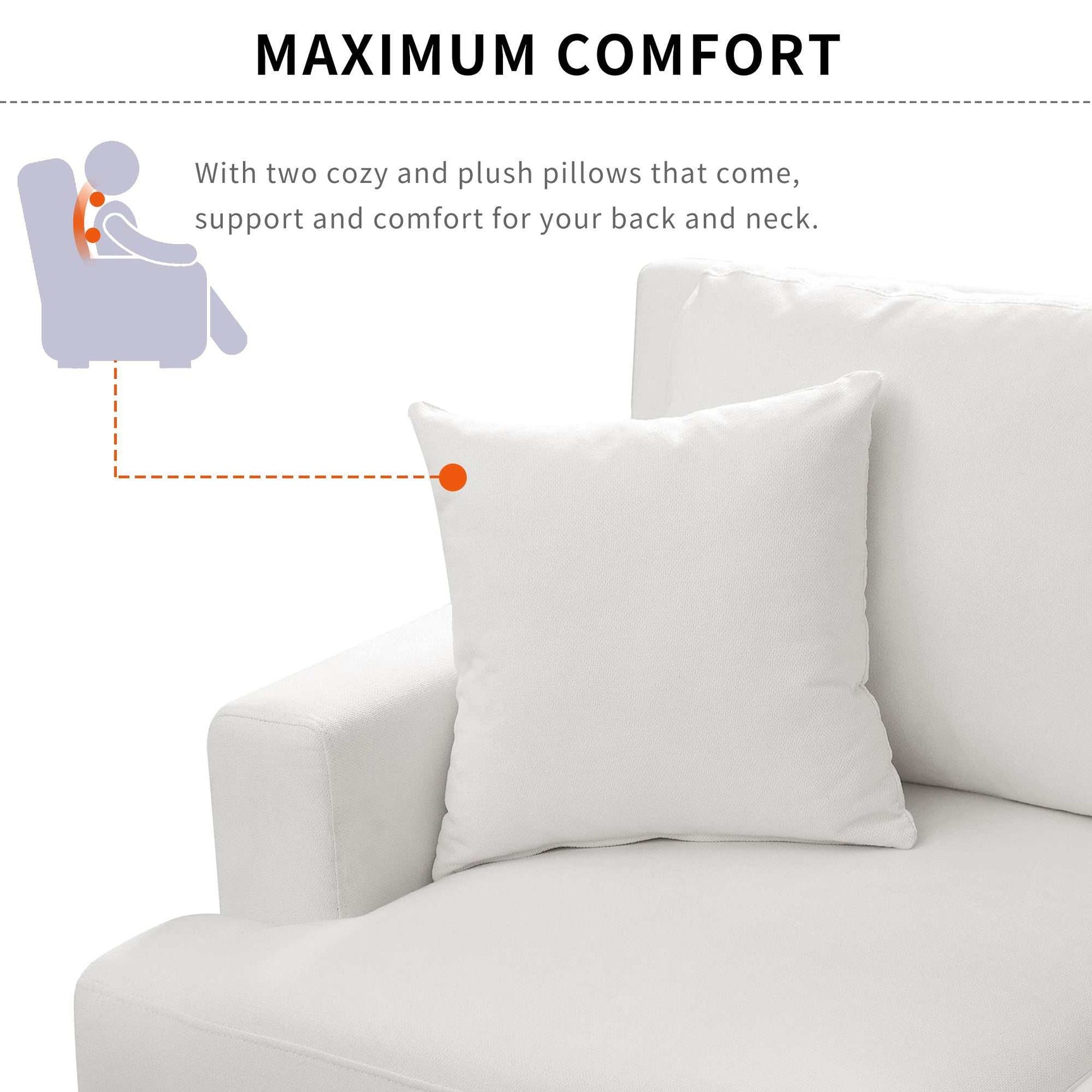 Salinas Premium L-Shaped Sectional Sofa White - Ornate Home