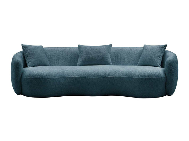 Salton Modern Curved Sofa Blue - Ornate Home