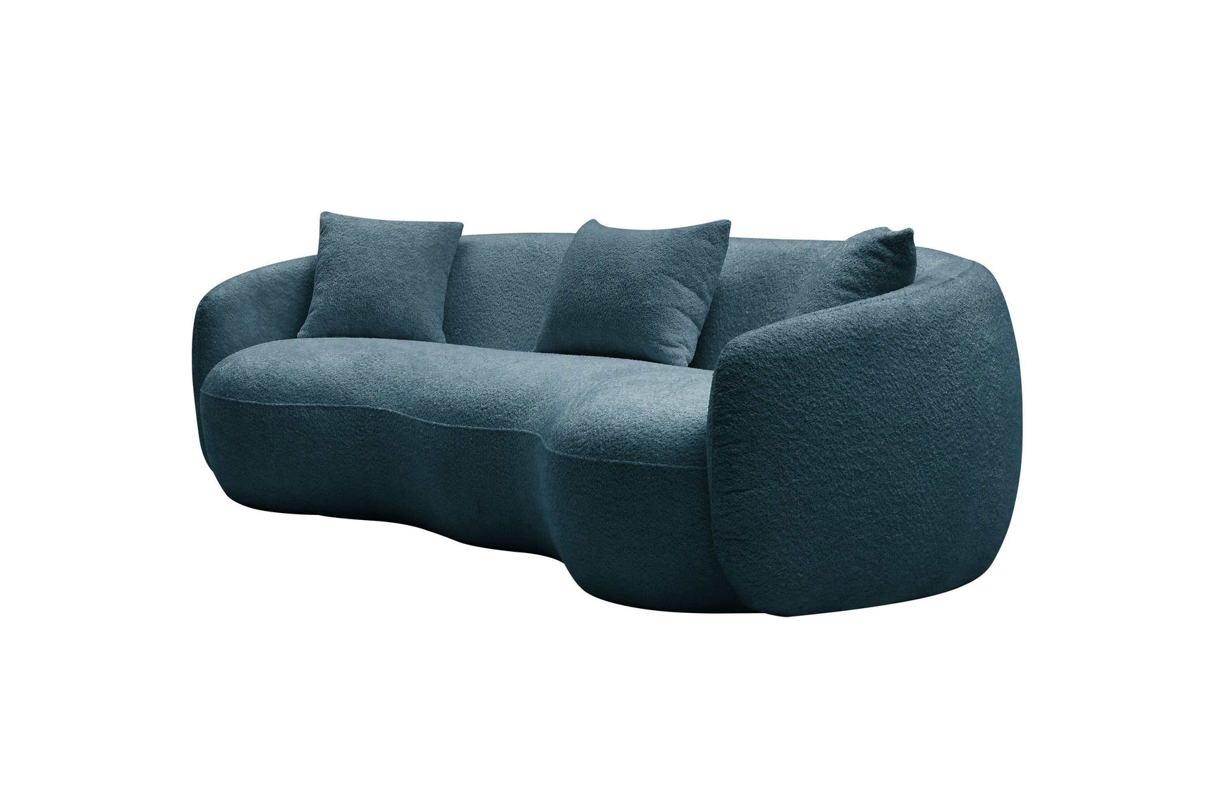 Salton Modern Curved Sofa Blue - Ornate Home