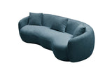 Salton Modern Curved Sofa Blue - Ornate Home