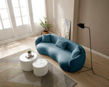 Salton Modern Curved Sofa Blue - Ornate Home