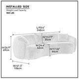 Salton Modern Curved Sofa Blue - Ornate Home