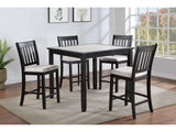 Salvador Black/White 5-Piece Counter Height Dining Set - Ornate Home