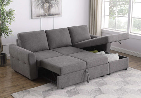 Samantha Grey Sleeper Sectional - Ornate Home