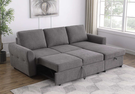 Samantha Grey Sleeper Sectional - Ornate Home
