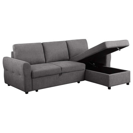 Samantha Grey Sleeper Sectional - Ornate Home