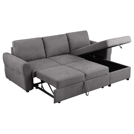 Samantha Grey Sleeper Sectional - Ornate Home