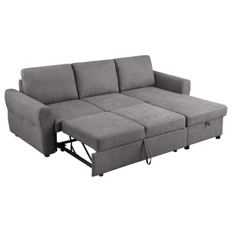 Samantha Grey Sleeper Sectional - Ornate Home