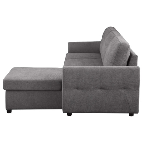Samantha Grey Sleeper Sectional - Ornate Home