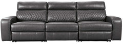 Samperstone Gray 3pc Power Reclining Sectional - Ornate Home