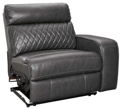Samperstone Gray 3pc Power Reclining Sectional w/ Console - Ornate Home