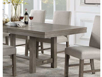 San Antonio Grey Dining Table w/ 1 X 18" Leaf - Ornate Home