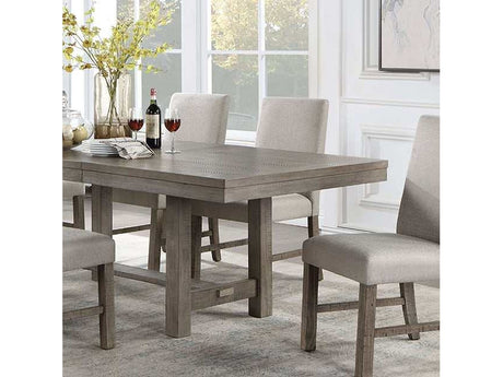 San Antonio Grey Dining Table w/ 1 X 18" Leaf - Ornate Home