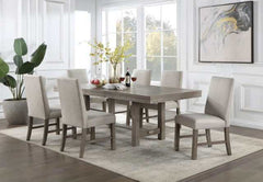 San Antonio Grey Dining Table w/ 1 X 18" Leaf - Ornate Home