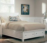 Sandy Beach White Eastern King Storage Bed - Ornate Home