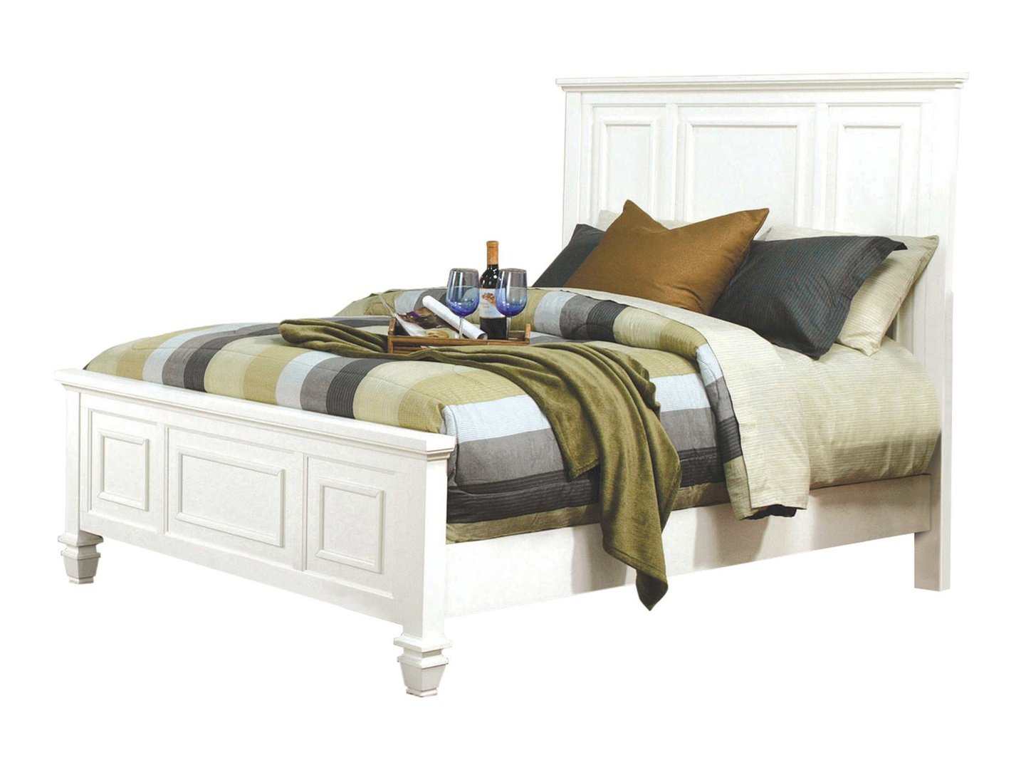 Sandy Beach White Queen Panel Bed - Ornate Home