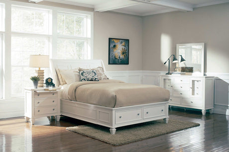 Sandy Beach White Queen Storage Bed - Ornate Home