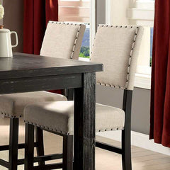 Sania Antique Black 54" Square Counter Height Table - Ornate Home
