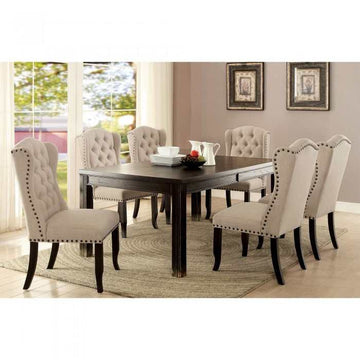 Sania I Beige & Antique Black Side Chair (Set of 2) - Ornate Home