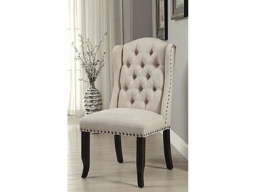 Sania I Beige & Antique Black Side Chair (Set of 2) - Ornate Home