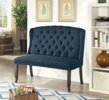 Sania III Antique Black & Blue 2 Seater Dining Bench - Ornate Home