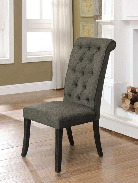 Sania III Antique Black & Gray Side Chair (Set of 2) - Ornate Home