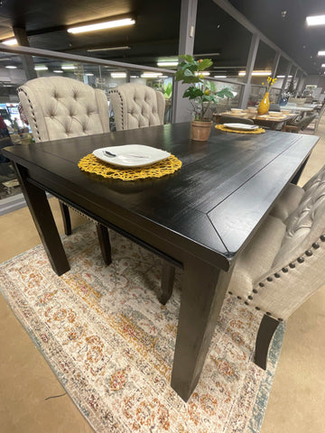 Sania III Black & Beige 6pc Dining Room Set w/ Bench - Ornate Home