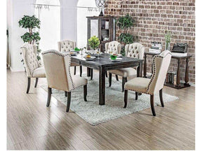 Sania III Black & Beige Dining Room Set / 7pc - Ornate Home