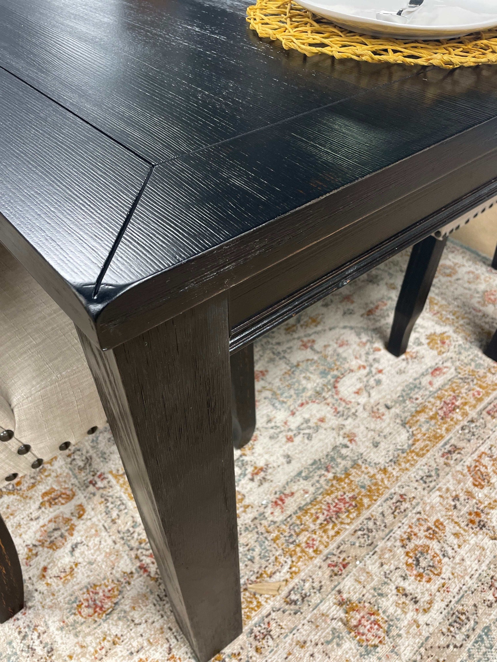 Sania III Black & Beige Dining Room Set / 7pc - Ornate Home