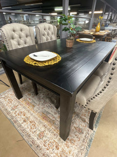 Sania III Black Rectangular Dining Table w/ 18" Leaf - Ornate Home