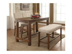 Sania Rustic Oak Counter Height Chair (Set of 2) - Ornate Home