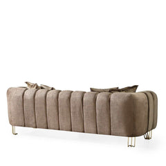 Santana Coffee Velvet Sofa & Loveseat / 2pc - Ornate Home