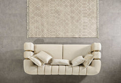 Santana Ivory Velvet Sofa & Loveseat / 2pc - Ornate Home