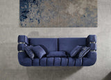 Santana Navy Velvet Sofa & Loveseat / 2pc - Ornate Home
