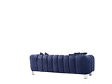 Santana Navy Velvet Sofa & Loveseat / 2pc - Ornate Home