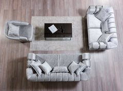 Santana Silver Velvet Chair - Ornate Home