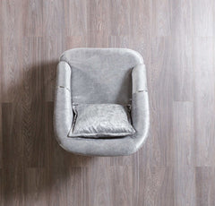 Santana Silver Velvet Chair - Ornate Home